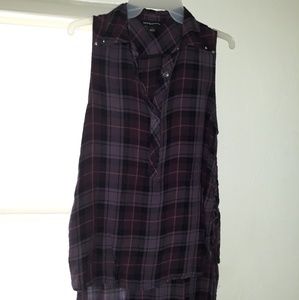 Rock & Republic no sleeve plaid top